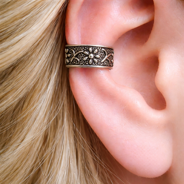 GäNseblüMchen Blume Ear Cuff Ohrring 925 Sterling Silber Clip On Cuff Boho Sc...-image