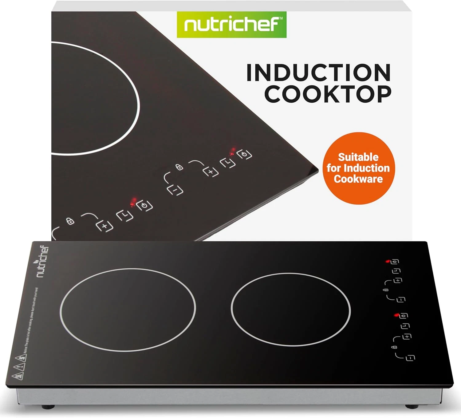 1800W 2 Burner Induction Cooktop - Adjustable Temp & Easy Clean Touch Control
Opens in a new window 
