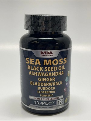 MDA Supplements 16-in-1 Sea Moss 120 Capsules 19.445 mg BB: 6/26