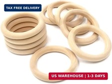 4 Inch Width Wooden Rings 10PCS for Macrame, Jewelry Making, and DIY Crafts, Unf