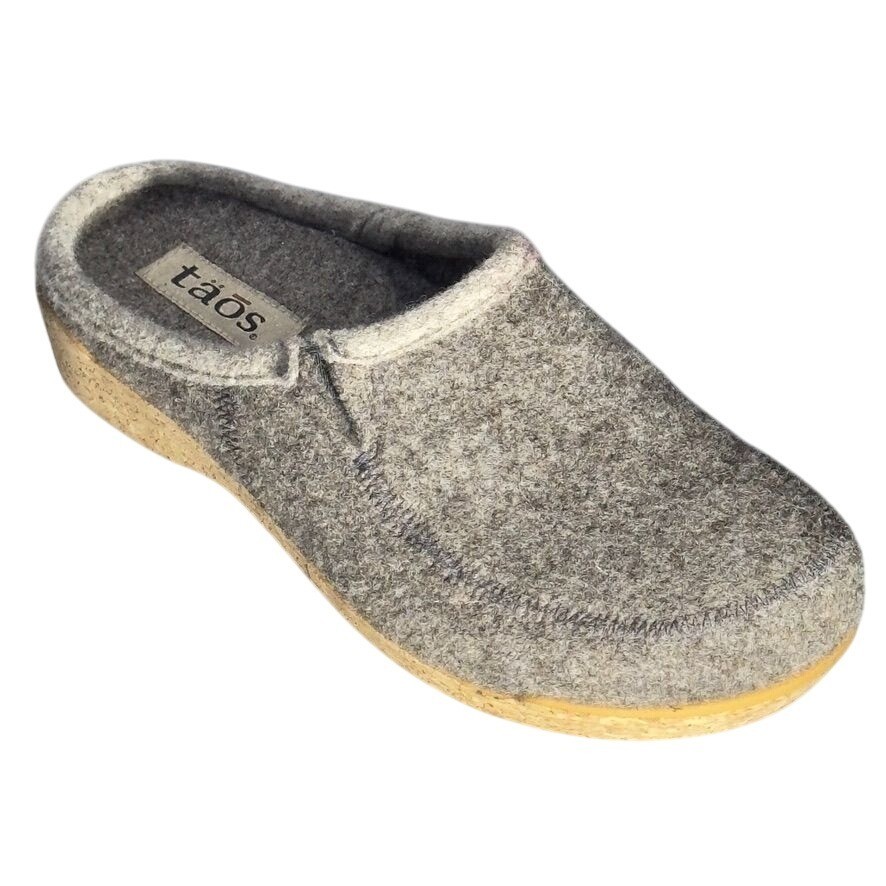 SAOLA Zoccoli slip on in feltro di lana Taos taglia 7 7 5 grigi con suola in sughero ammortizzatore