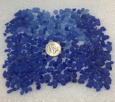 Lot of BLUE Ocean Tumbled Sea Glass from Washington USA. Small Pieces