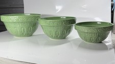VERY NICE Set of 3 Well Equipped Kitchen GREEN Greek Style Nesting Bowls