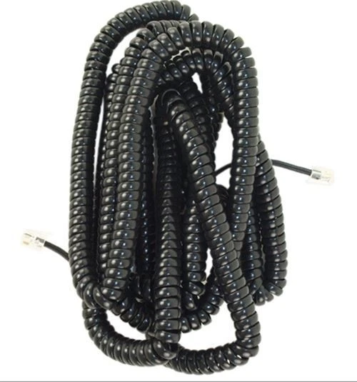 50ft Telephone Handset Receiver Cord Phone Curly Coil Cable 4P4C RJ22- Black 14z