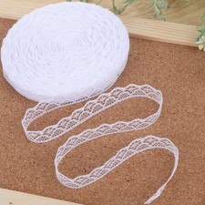 30 Yards White Lace Ribbon Roll 0.6 Inch Wide Sewing Crafts Lace Ribbon Flowe...