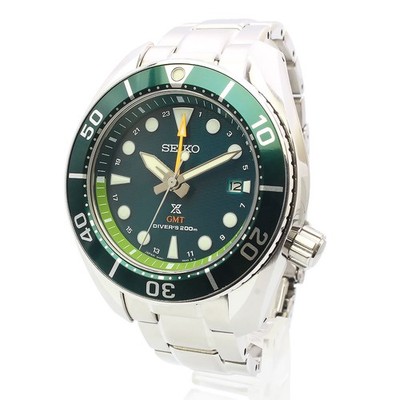 Seiko Prospex Divers GMT Solaruhr Stahl silbernes Zifferblatt aus Japan