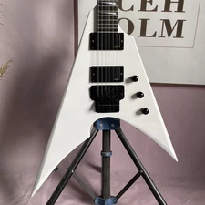 Factory White Arrow V Electric Guitar Floyd Rose H-H Pickups Black Hardware