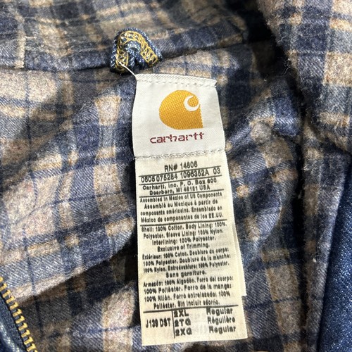 Vintage Carhartt Mens 2XL J139 Blanket Lined Denim Hooded Jacket 2XL Regular - Picture 5 of 19