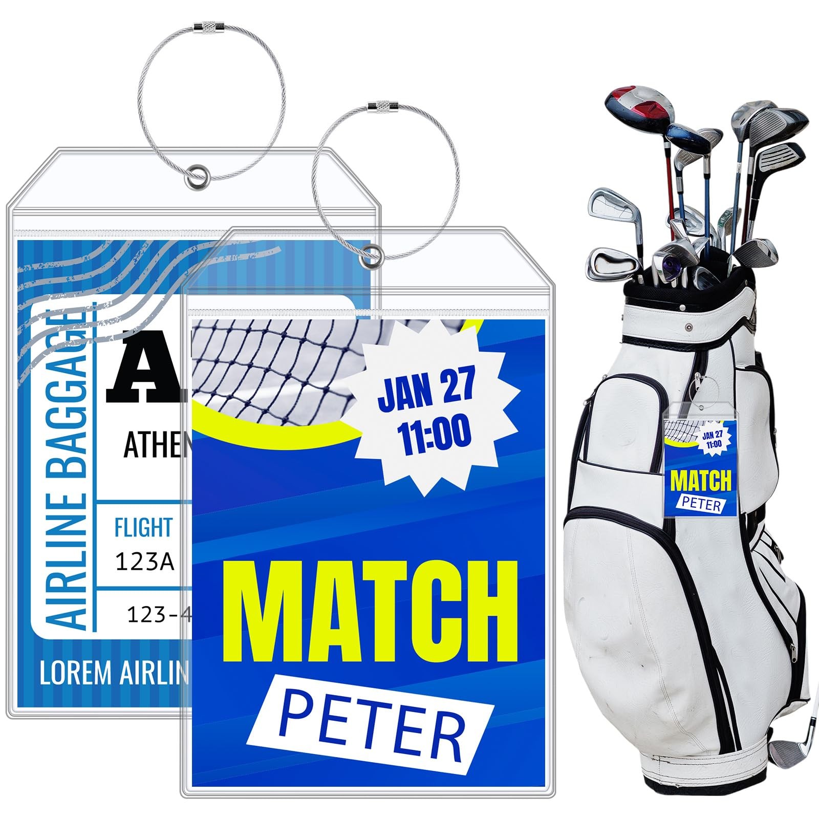 Tags,extra Large Golf Luggage Tag 9" X 6",label Holder F...