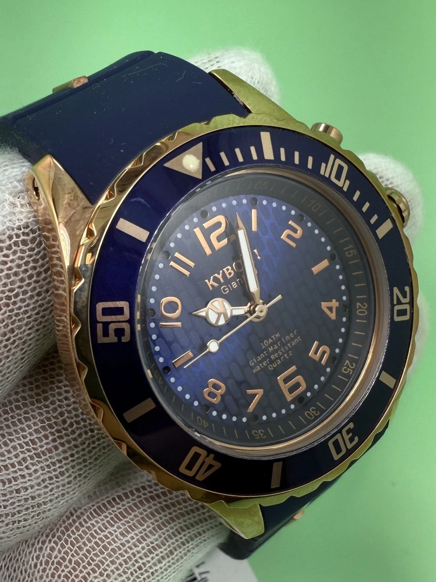 KYBOE 48 MM LARGE Yellow Dive-Style Watch with Blue Bezel NEW Oceaneva™ Automatic Swiss Made Sellita SW200-1 BKII200YLST  main image 4