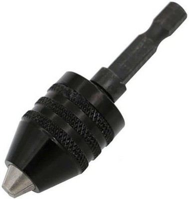 Black 1/4 Inch 0.3-6.5mm Hex Shank Keyless Drill Chuck Quick Change Adapter C...