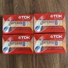 TDK D90 Superior Normal Bias Blank Cassette - 4 Pack New NIB