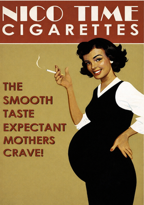 Nico Time Cigarettes Pregnant Vintage Smoking Ad Retro Art Poster Photo  16x24