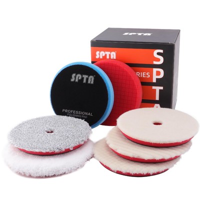 Buffing Polishing Pads, SPTA 7Pc 5.5 Inch Face for 5Inch 125mm Backing Plate Com