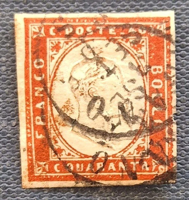 Sardinien 1855/63, 40 C., Mi. Nr. 13, gestempelt