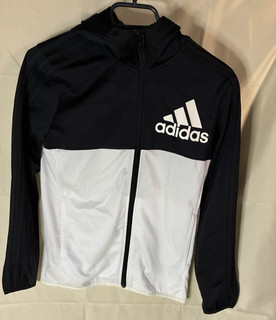 adidas Herren Trainingsjacke mit Kapuze Reißverschluss Schwarz/Weiß Gr. S