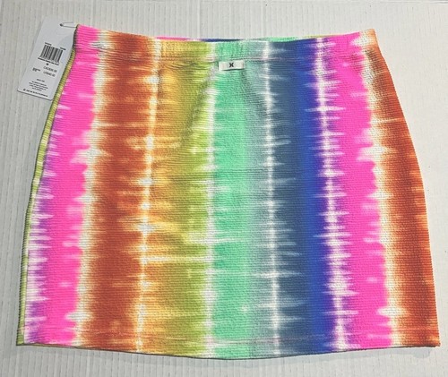 $40 Hurley Women’s Size L Mini Skirt Ombré Swimsuit Cover-up Rainbow Colors - Picture 4 of 9