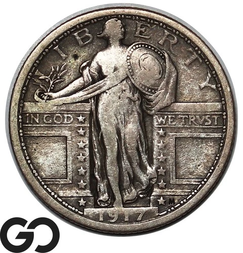 1917 Standing Liberty Quarter, Type 1, Choice Fine+