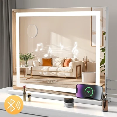 OYAJIA LED Schminkspiegel Badspiegel mit Bluetooth USB Beleuchtung Kosmetikspiegel