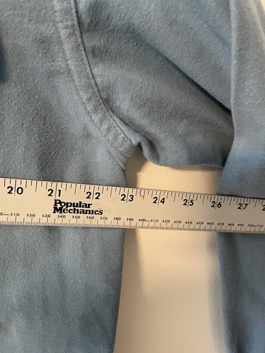 LL Bean Blue Chamois Cloth Flannel Shirt Men’s L Traditional Fit L/S Work Chore - Picture 5 of 6