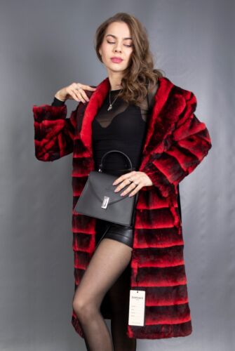 11570 NEW SUPERIOR REX CHINCHILLA FUR COAT LUXURY JACKET BEAUTIFUL LOOK SIZE S - Picture 1 of 17