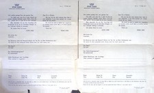 Vintage 1960s Home Lines m.s. Italia Passenger Feedback Form & Envelope