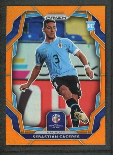 2024 SEBASTIAN CACERES 04/25 PANINI PRIZM CONMEBOL COPA AMERICA 2024 ORANGE RC