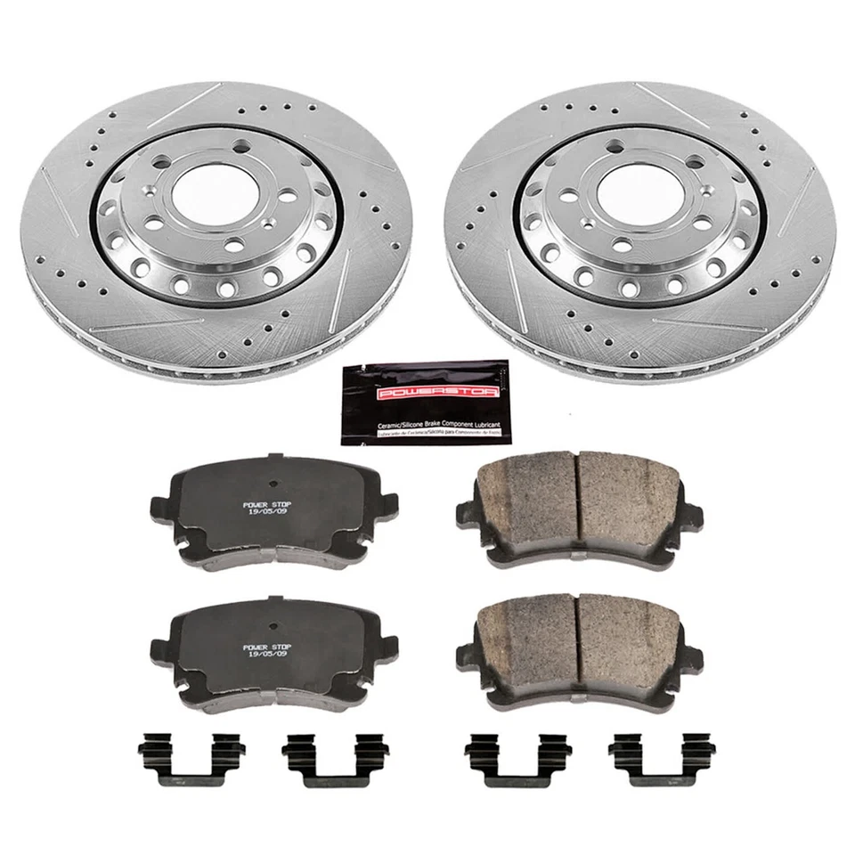 Kits de discos y pastillas de freno Powerstop K4562 juego de 2 ruedas traseras para VW Audi A8 Quattro Foto 3 de 3