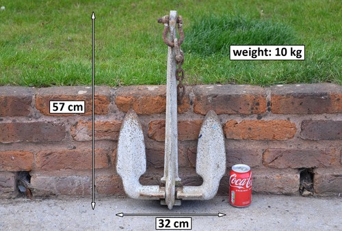 boat anchor yacht vintage nautical display 57 cm / 10 kg - FREE POSTAGE - Picture 1 of 6