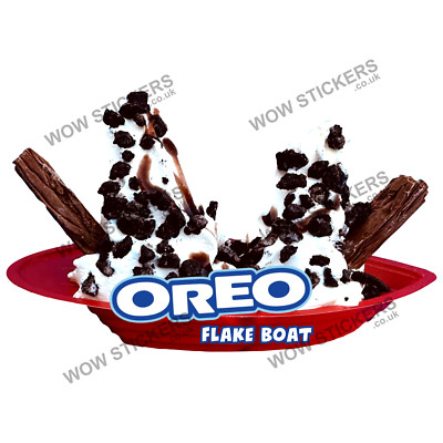Eiswagen Aufkleber Oreo Krümel Boot mit Flocken Sticker Whippy Cafe Decals