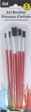Jot 5 Small Medium Large Artist Paint Brushes ~ Red
