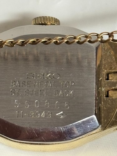Reloj estilo pulsera dorado vintage Seiko para dama # 550806 (se necesita batería) usado en excelente estado - Imagen 6 de 6