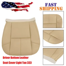 Tan Driver Bottom Leather Seat Cover For 2007-2014 Chevy Silverado 1500 2500 HD