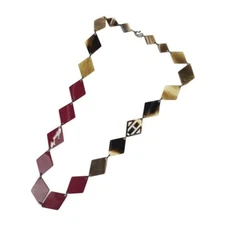 HERMES DEVA Necklace - Brown Bordeaux Buffalo Horn Ladies
