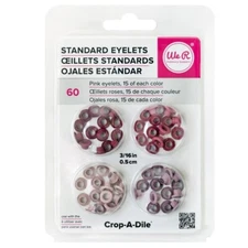Crafts We R Memory Keepers Standard Eyelets Round Pink 4 Variations 60/Pkg