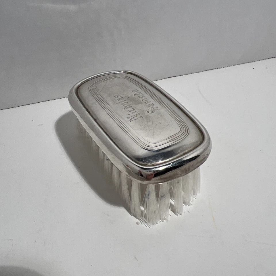 Reed & Barton Lunt Plata de Ley - Cepillo Bebé “Nicholas Sarando” Grabado Foto 2 de 4