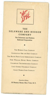 Vintage Map D & H The Delaware And Hudson Railroad Map Trains