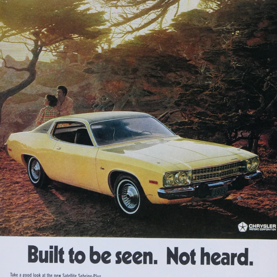 Plymouth Satellite Sebring 1973 de colección construido para ser visto anuncio impreso original Foto 2 de 4
