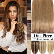 100 Real Remy Hair One Piece Clip In Human Hair Extensions Highlight Full Head