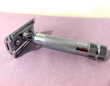 Merkur 34C HD Double Edge Razor Chrome Finish Silver Compact Handle - Great Cond