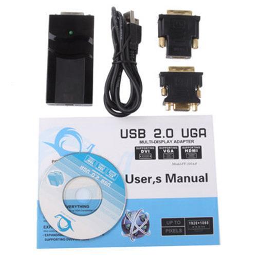 USB 2.0 to DVI / VGA / HDMI Display Adapter, Support Full HD 1080P, Expandable u - Picture 6 of 7