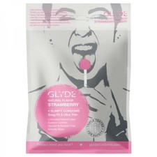 Glyde Slimfit Natural Flavored Strawberry Latex Condom 4pk