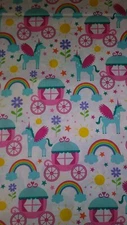 Michael Miller LLC. 2 yards. Rainbows and Unicorns fabric.
