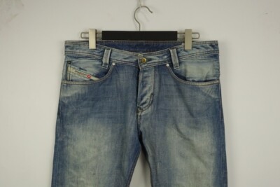 DIESEL SLAMMER Denim Wash 0071J Distressed Jeans W33 L32 Button 