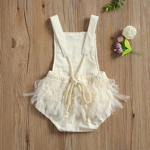 Newborn Baby Girl Summer Outfit Sleeveless Romper One Piece Bodysuit Clothes - Picture 2 of 10