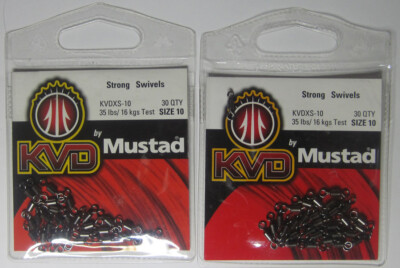 60 KVD / Mustad polished Ball-Bearing Swivels Extremely dependable and strong