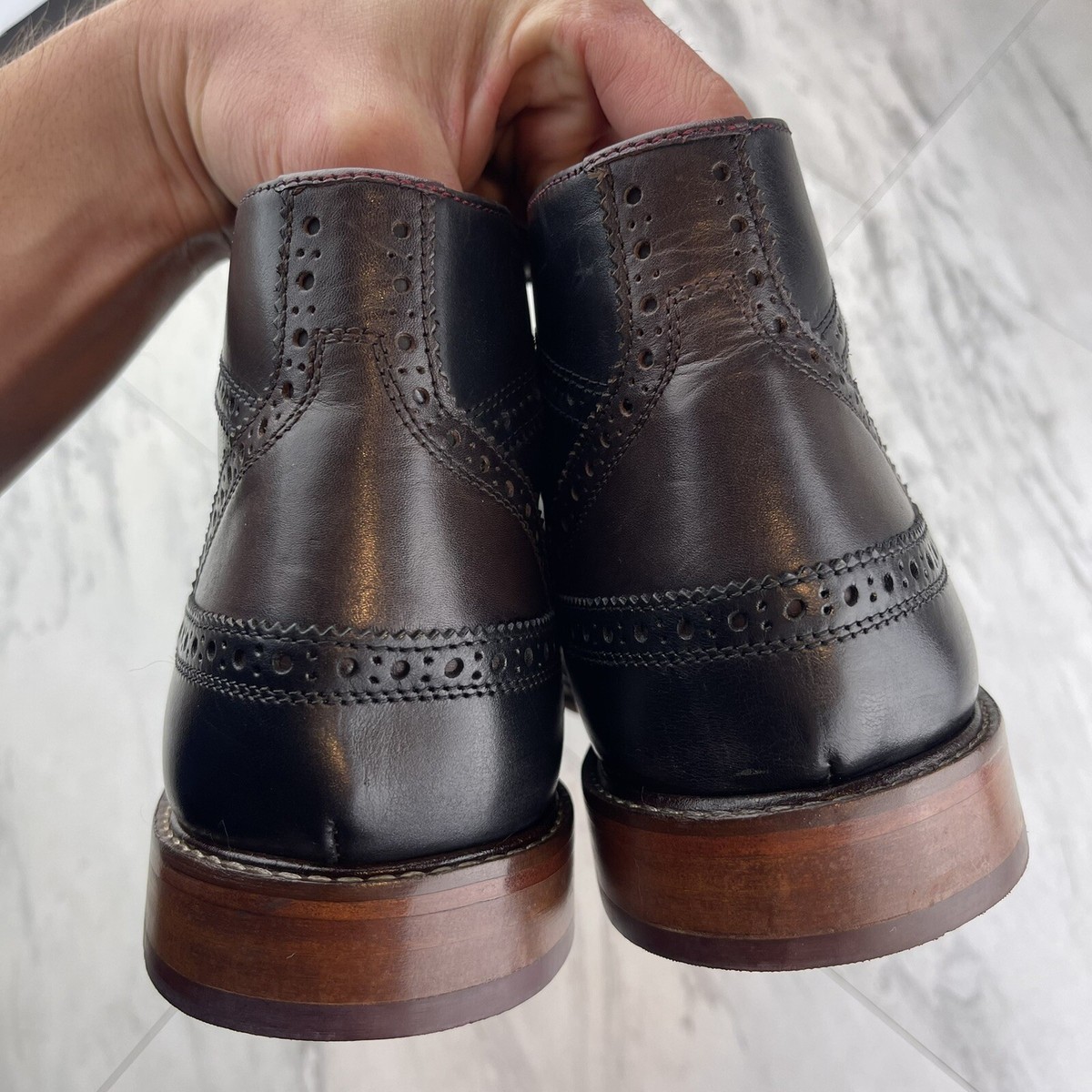 Ted Baker Pericop Wingtip Brogue chukka Boots black Leather  display picture 1