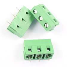 100Pcs 7.5mm Pitch 3 Pin 3 Poles Straight PCB Screw Terminal Block 300V 15A