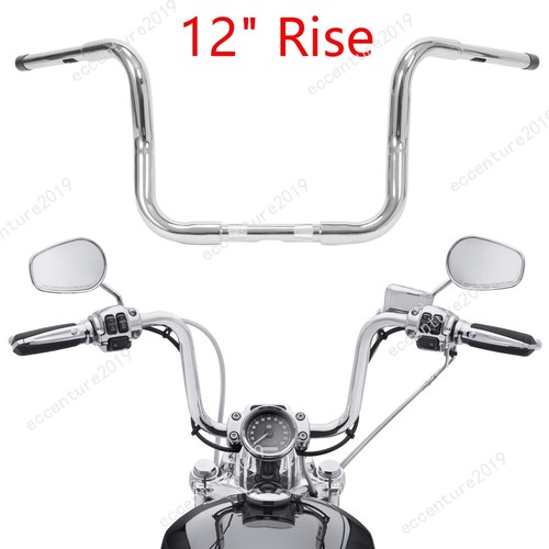 12'' Rise 1-1/4'' Ape Hanger Handlebar For Harley Touring - Chrome, Fits Electra Glide, Street Glide & More (1986-2023) - View #6