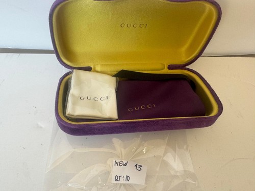 Gucci Gafas de Sol Estuche Terciopelo Púrpura Cubierta Dura Paño de Limpieza y Bolsa NUEVO #13 - Imagen 2 de 2